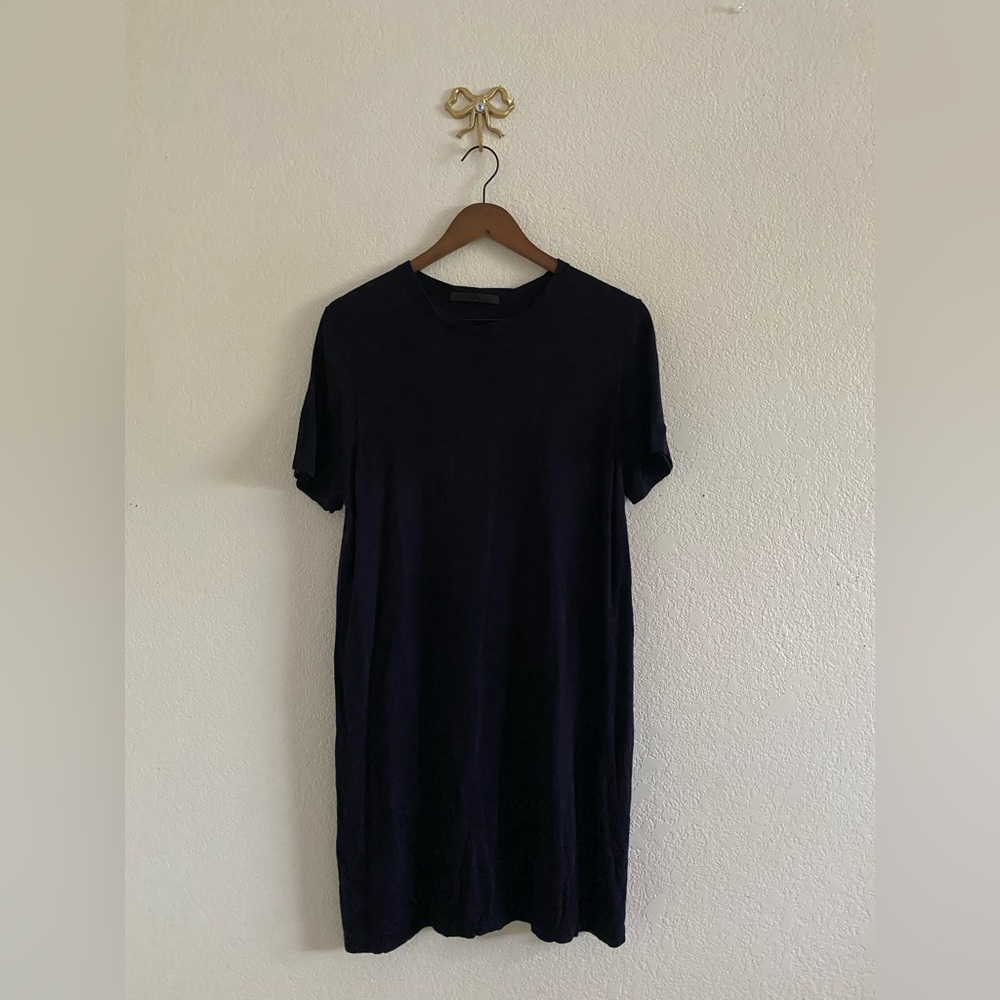 Jenni Kayne Womens Navy T-Shirt Dress Lightweight Knit Fall Short Sleeves